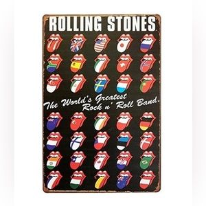 Rolling Stones Metal Tin Sign NWT